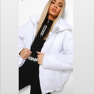 Boohoo white puffer jacket